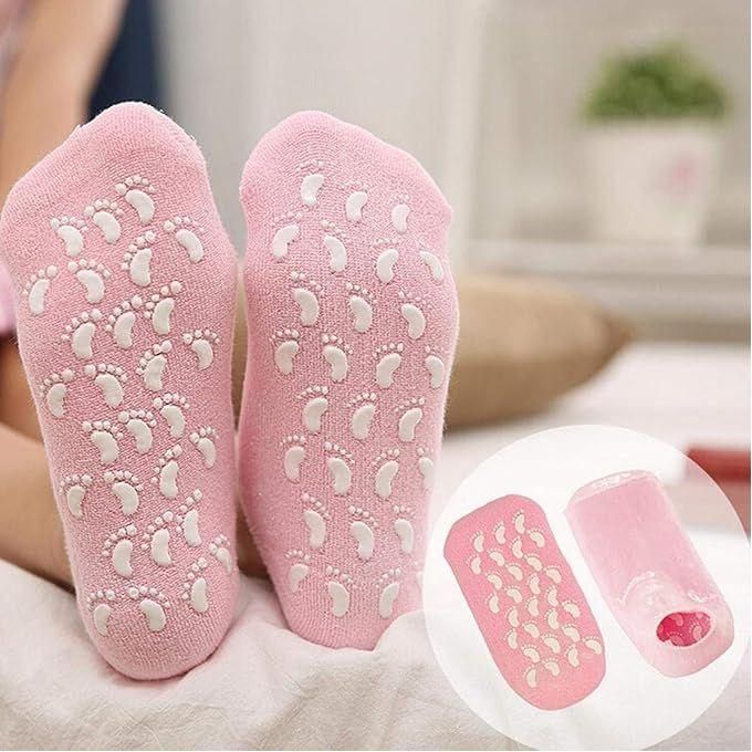 Hypoallergenic Soft Mild Nourishing Gel Heel Socks for Delicate Foot Skin All-Night Foot Care