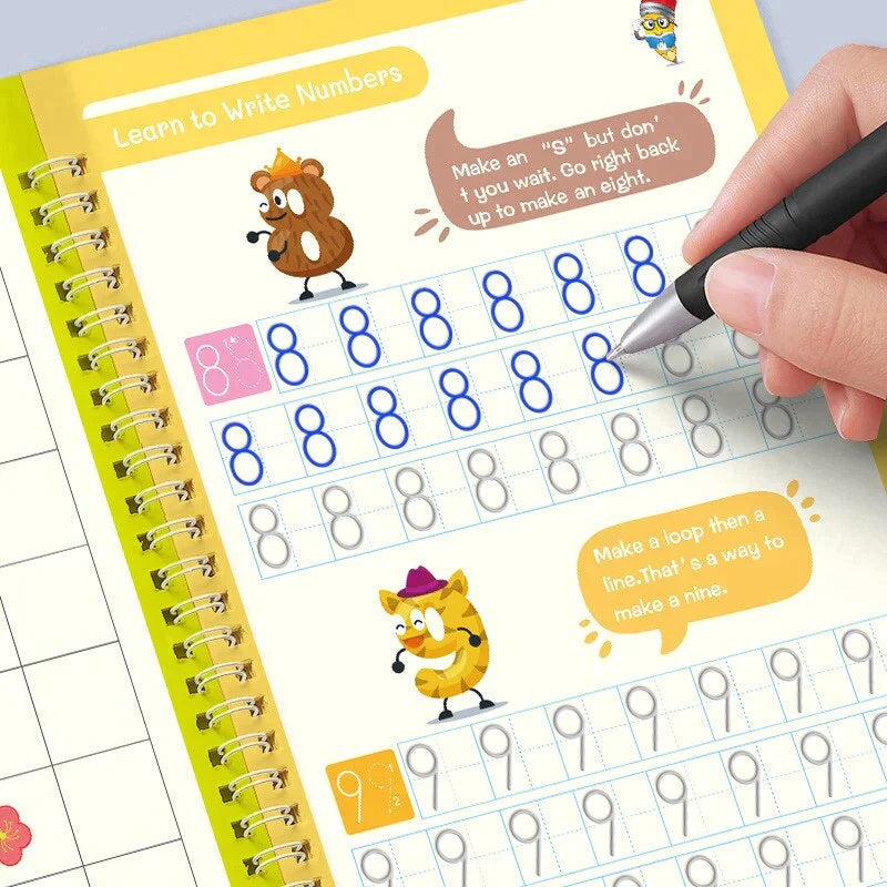 KIDS PRACTICE BOOK FOR LEARNING & GROWTH (4 BOOKS + 1 PEN + 1 GRIP + 10 REFILL)