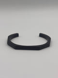 Minimal Black Open Cuff Bracelet – Modern Matte Finish