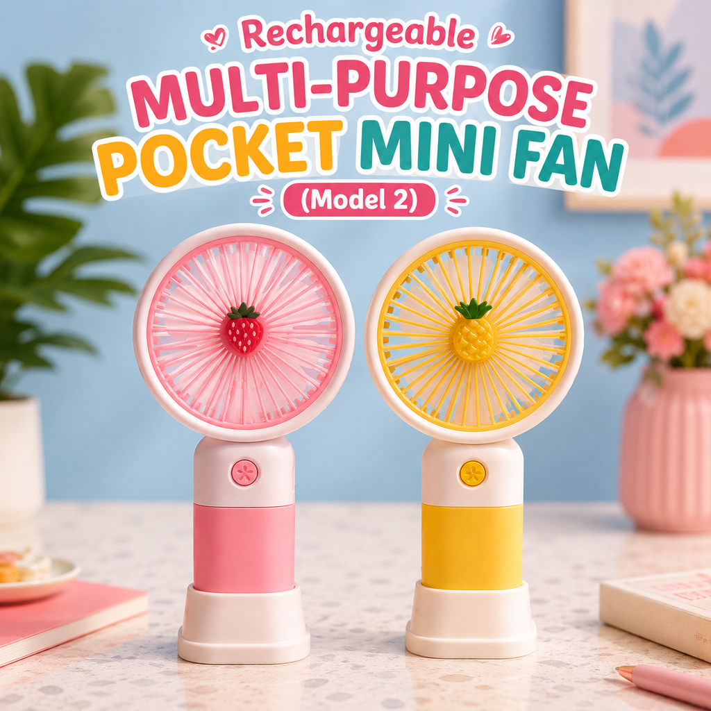 Rechargeable Multi-purpose Pocket Mini Fan (Model 2)