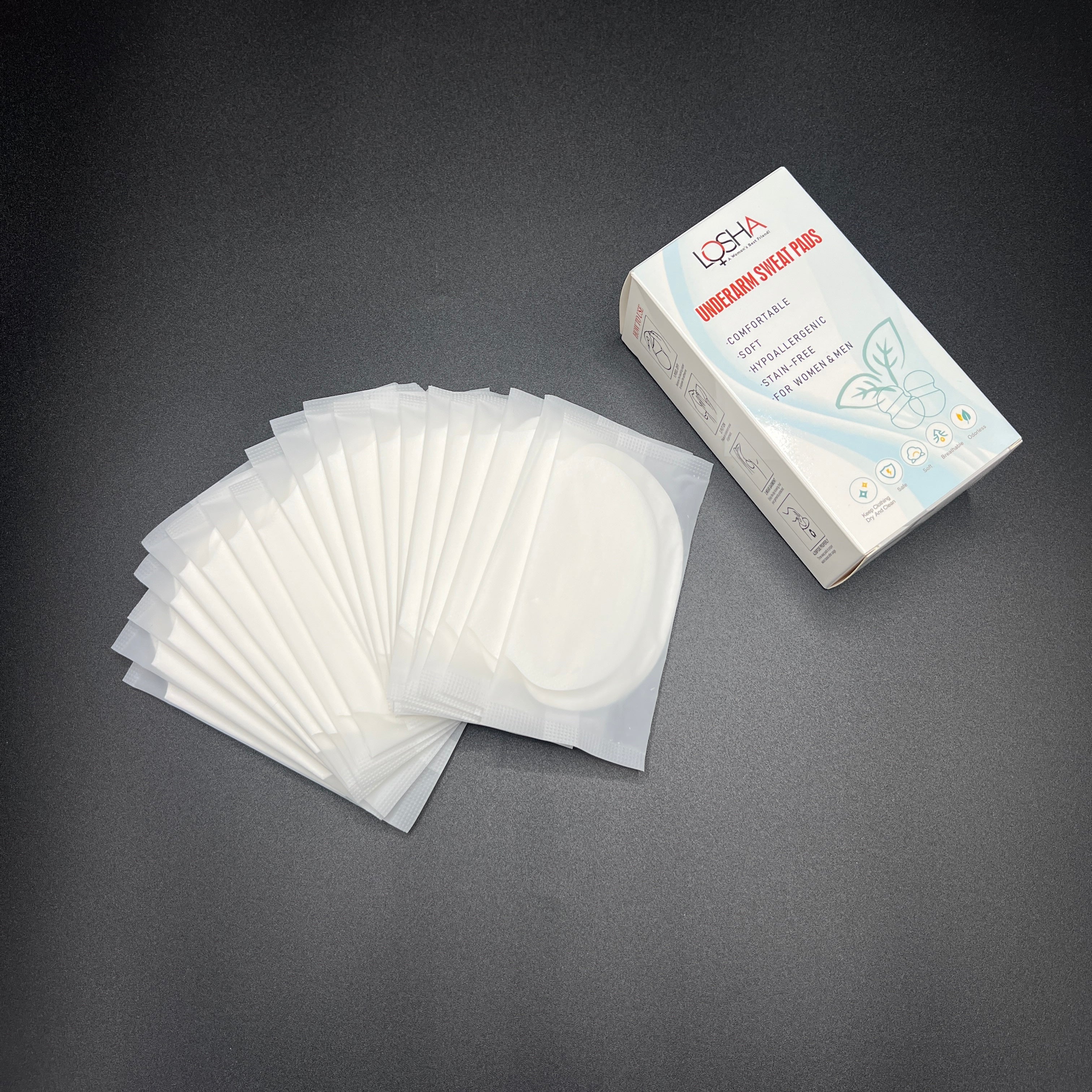 Pack of 12 Breathable Ultra thin Underarm Sweat Pads-Disposable