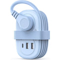 ORICO 5-in-1 Compact Travel Power Strip, Cruise Ship Approved with 2 AC Outlets & 2 USB Ports (1 USB-C Charge), 3.7ft Cord - Ultra-Portable for Cruise, Hotel, Dorm,Office(Blue)