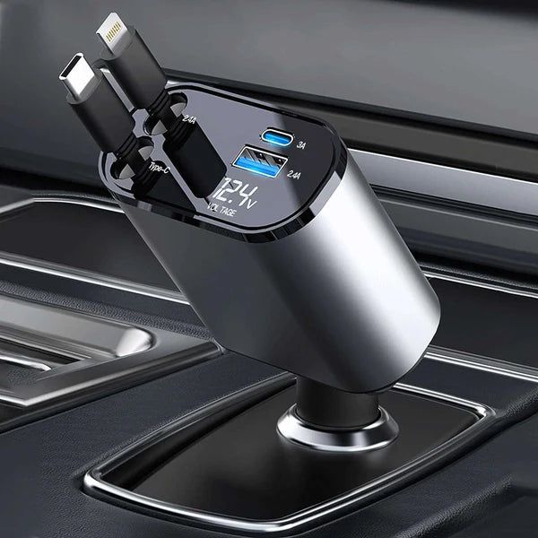 New 4 in 1 Car Charger With Smart Voltage Super Fast Charging Supported