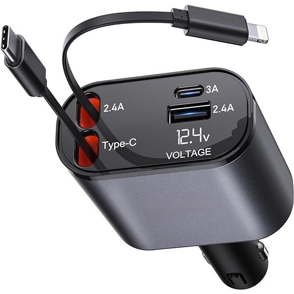New 4 in 1 Car Charger With Smart Voltage Super Fast Charging Supported