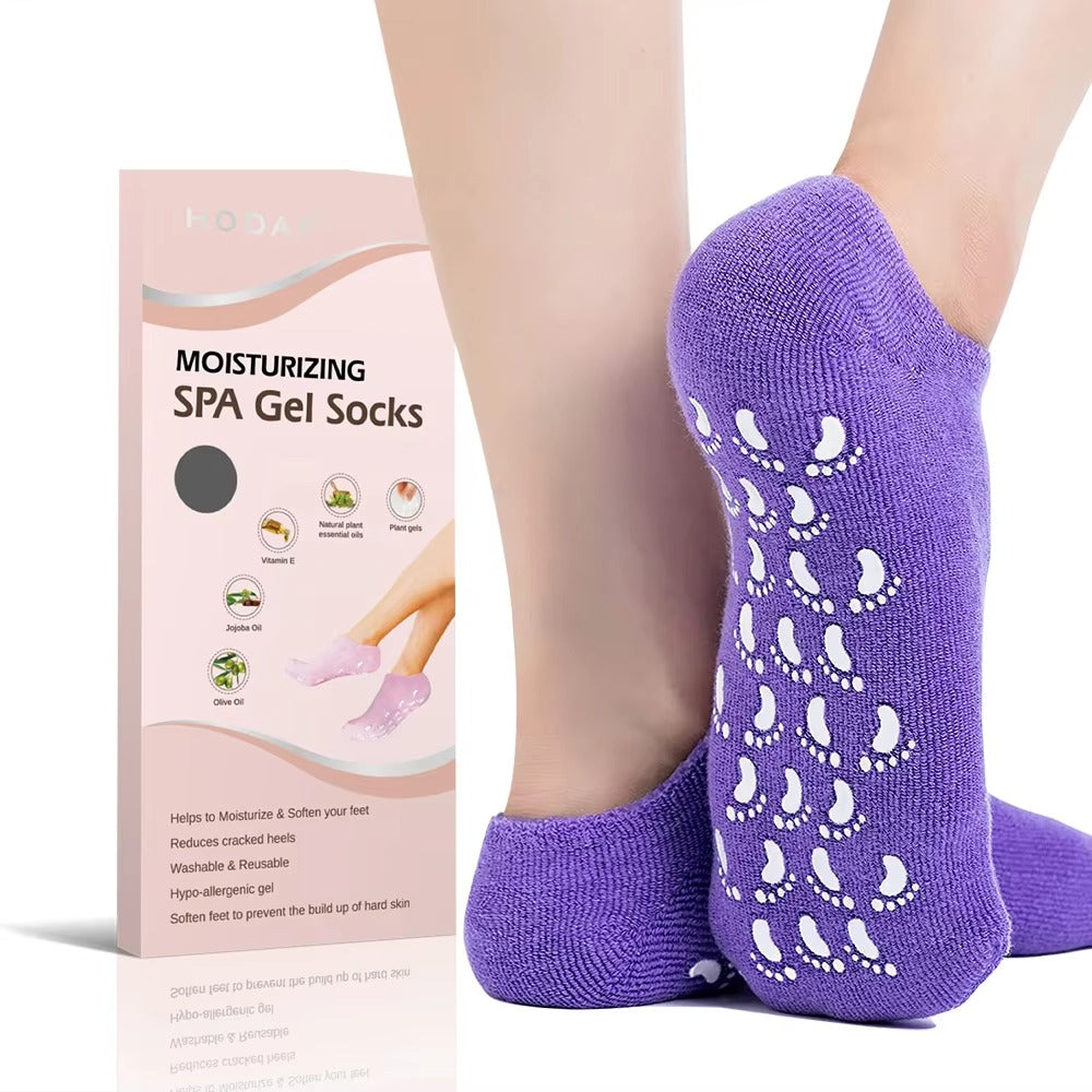 Hypoallergenic Soft Mild Nourishing Gel Heel Socks for Delicate Foot Skin All-Night Foot Care
