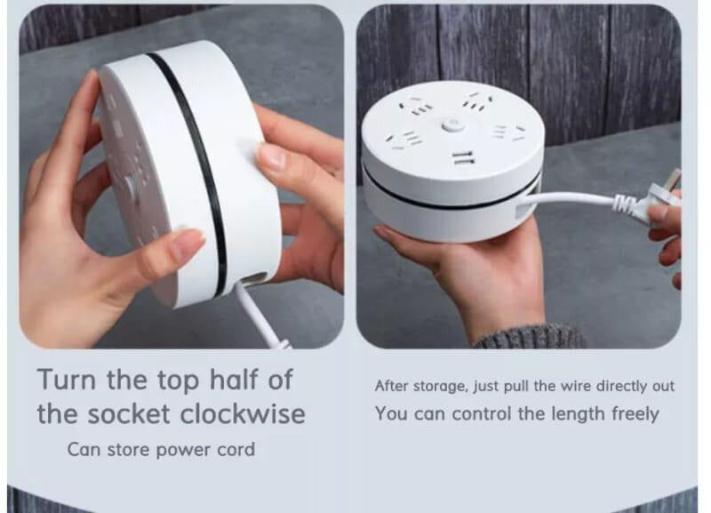 16.5 Feet Foldable Electrical Extension with 3 USB Sockets for Easy Charging